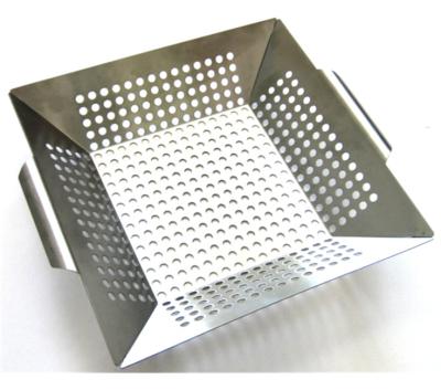 China Outdoor BBQ Garden Charcoal Corrosion Resistance Stainless Steel Vegetable Grill Basket for sale