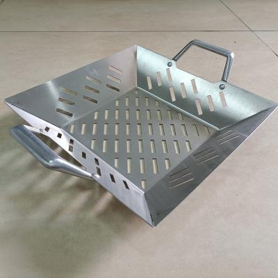 China Durable Stainless Steel BBQ Grill Dustproof Perforated Vegetable Basket for sale