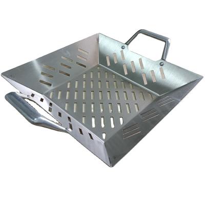 China Durable Stainless Steel BBQ Grill Dustproof Perforated Vegetable Basket for sale