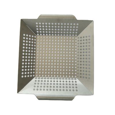 China Dustproof Wholesale Barbecue Baking Vegetable Stainless Steel BBQ Grill Basket Fish Flesh Grill Basket for sale