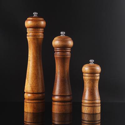 China Sustainable Popular Wholesale Wooden Amazon Salt and Pepper Grinder Ceramic Spice Chilli Mill Wood for sale