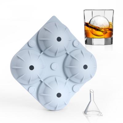 China Viable High Quality Round Ice Cube Sphere Whiskey Big Ice Cube Tray Molds for sale