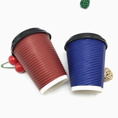 China 2022 Customize Luxury Hot Recyclable Beverage Maker Disposable Logo Printed Paper Double Wall Spiral Coffee Mugs And Lids for sale