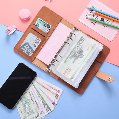 China Wholesale A5 A6 Hardcover Book 6Rings Notebook 6Rings Business Planner Agenda Budget Spiral Binder Color PU Leather Cover Binding for sale