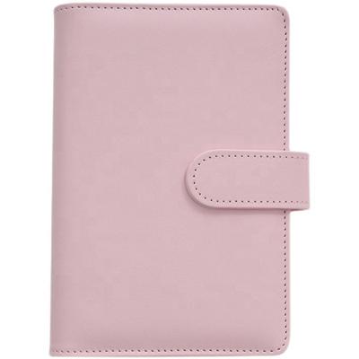 China Hard Cover Book Cash Paper Budget Envelope Waterproof Wallet with Clear PU Notebook Binding A6 Leather Ring Binder for sale