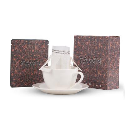 China Hard Recyclable Custom Gift Tea Set Green Flower Storage Bag Filter Coffee Eco-frendly Printing Packaging Paper Box for sale