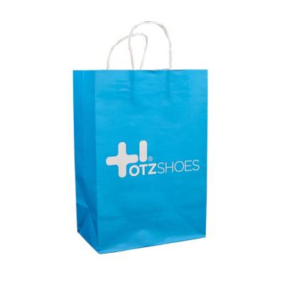 China Custom Logo Printed White Flat Recyclable/Twisted Handles Sickness Kraft Paper Medical Carrier Bags For Pharmacy for sale