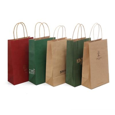 China Extra Large Recyclable Custom Goods Grocery Shopping Tote Kraft Packaging Bags Plain Brown Medium Small Paper Bags With Handles for sale