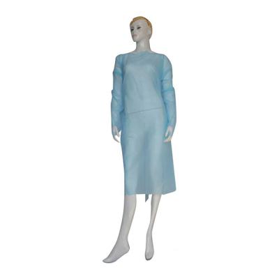 China Environmental Friendly Waterproof Operation CPE Insolation Gown With Thumb Loop for sale