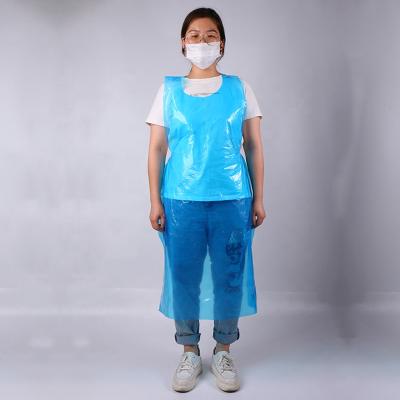 China CPE Disposable Sleeveless Aprons Plastic Drink / Food Gown Disposable Apron for sale