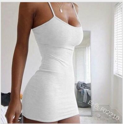 China European and American anti-static hot spring halter neck nightclub solid color hip skirt sexy tight-fitting women and new summer style dress for sale