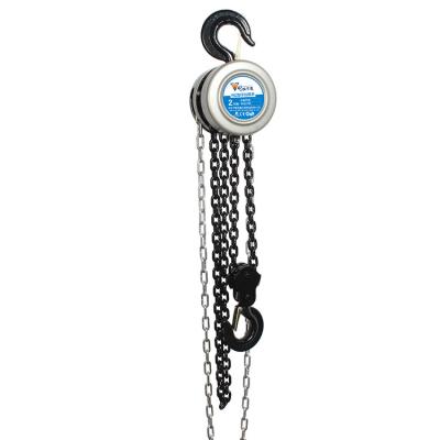 China Manganese steel chain China factory supply HSC  Hoist 2Ton 3M manual hand Chain Block with 80G chain for sale