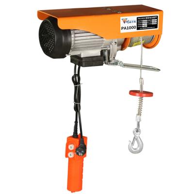 China Single-hook or Double-hook 110v 220v 50HZ Fixed Crane 1000kg PA Mini Electric Wire Rope Hoist Small Electric Hoist Winches for sale