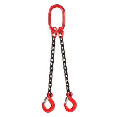 China Cargo Hoisting Sling 4 Leg 32mm Chain Slings Lifting Crane Chain G80 Lifting With Swivel For Legs 12m 40ton for sale