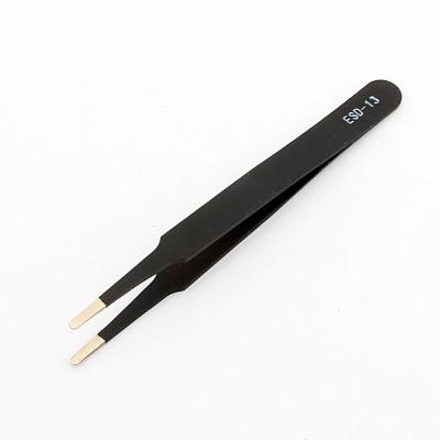 China Antistatic ESD Stainless Steel Tweezers For Electronics Phone Repair for sale