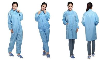 China ESD Cleanroom Smock Jumpsuit Uniform Workwear Labcoat Protective Coverall Antistatic Lab Coats ESD Suit Work Clothes for sale