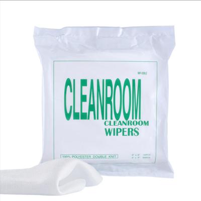 China Lint Free SMT Cleanroom Wiper 100% Polyester Laser Cut Microfiber Cleaning Cloth for sale