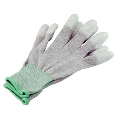 China ESD Carbon Fibers Gloves PU Tip Antistatic Safety Gloves for sale