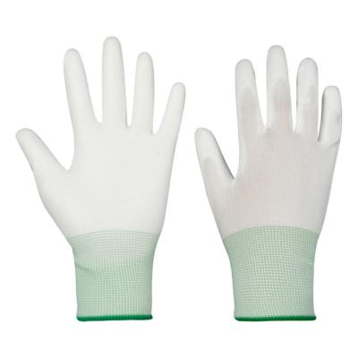 China Dust Free Polyester ESD Gloves PU Finger Coated Antistatic gloves for sale