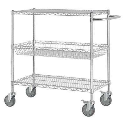 China ESD Steel Wire SMT Shelving Cart Stainless Steel Rack Reel Storage Rack for sale