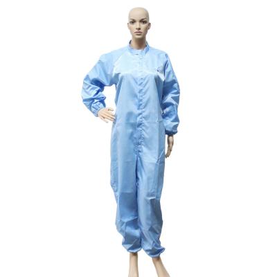 China Antistatic Cleanroom Suit ESD Polyester Jumpsuit Work Clothing Lab Coat for sale