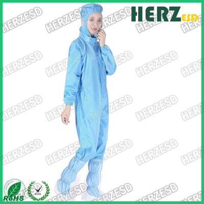 China ESD Lab Zip Up Hooded Anti Static Jumpsuit Coverall for sale