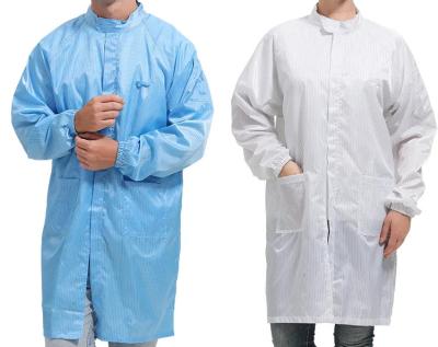 China Antistatic Coverall ESD Smock Garment Dust Proof Reusable ESD Clothes Jumpsuit Workwear Jacket for sale