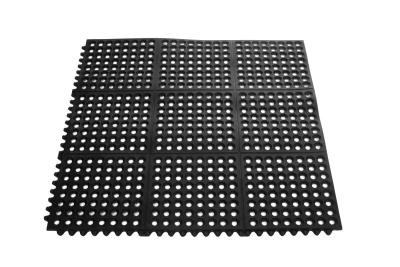 Китай Rubber Flooring Mat Antifatigue Mat Anti-slip Rubber Mat With Holes Interlocking Open Holed Tiles продается