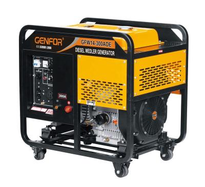 China 250A 9KW Output Standby Power Generator Key Start Portable Diesel Welding Generator Brush Open Type GFW13-250ADE for sale