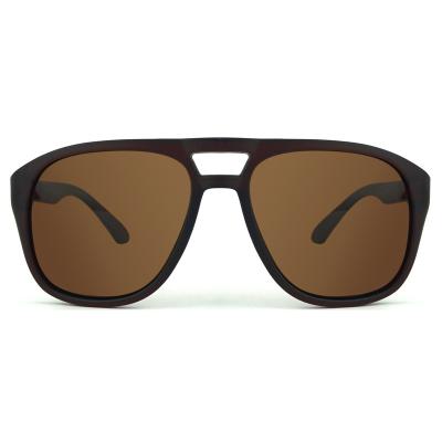 China 2021 high quality custom wholesale custom aviation double deck aviation fashionable men's designer sunglasses authentic brown sunglasses for sale