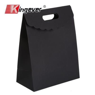 China Recyclable Wholesale Black Kraft Paper Sealer Designed Shopping Paper Bags for sale