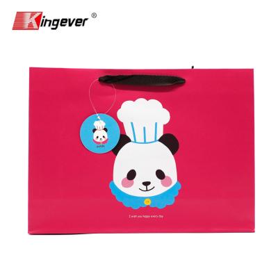 China Panda Color Printing Paper Bag Recyclable Festival Gift Cartoon Kids Design Customer Gift Wrapping Bag for sale