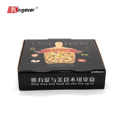 China Recyclable Custom Logo Printed Cheap Kraft Paper Black Pizza Box for sale