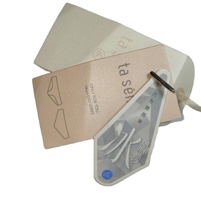 China Custom Recyled Clothing Brand Logo Shoes Customized Instruction Card Hang Tag Label Seal Tag With String for sale