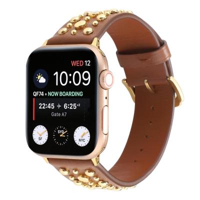 China Luxury Leather Strap For Apple Watch Band 5 4 44mm 40mm Strap 38mm 42mm 40mm Iwatch Strap Watch Band Accessories for sale