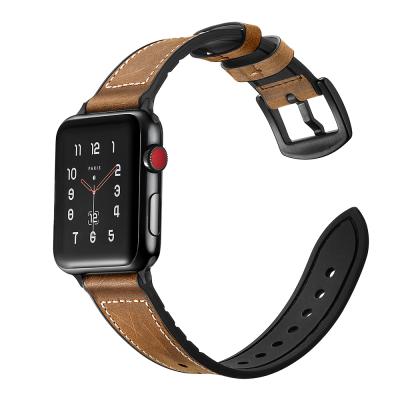 China Sports Leather Hybrid Leather Band For Apple Watch Vintage Bands For iWatch Series 4 3 2 1 for sale