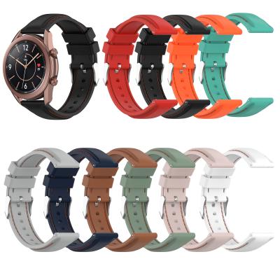 China New Arrival 20mm Suture Silicone Strap Rubber Watch Band For Samsung Galaxy Watch 3 41mm/Active2/Active for sale