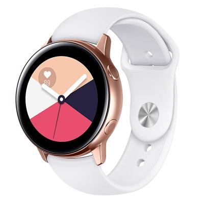 China 20mm Pure Color Silicone Rubber Watch Band For Samsung Galaxy Watch Active Watch for sale