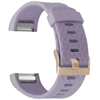 China 3D Rubber Replacement Diamond Straps Band For Fitbit Charge 2 Soft Silicon Smartwatch Sports Wristband Band for sale