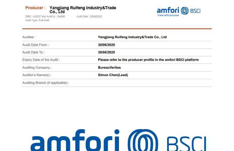 BSCI - Yangjiang Yangdong Jifeng Hardware Factory