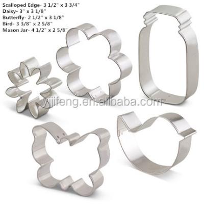 China Factory Wholesale Disposable Kitchen Standard Stainless Steel Flower Garden Set Custom Cookie Cutter Set for sale