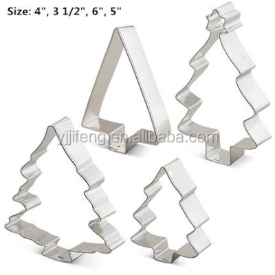 China Factory Wholesale Kitchen Standard Stocked Custom Stainless Steel Christmas Tree Cookie Cutter Set for sale