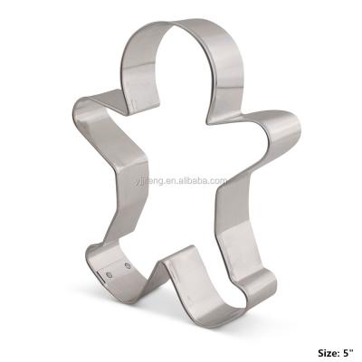 China Factory Stocked Kids Directly Wholesale Food Grade Stainless Steel Gingerbread Man Big Cookie Cutter Knife for sale