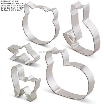 China Factory Supplier Stocked Standard Wholesale Stainless Steel Cat Set Kids Cookie Cutter for sale