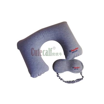 China Barber Shop Portable Travel Bag Set Eye Mask Blindfold Inflatable Pillow Gift Set Promotional for sale