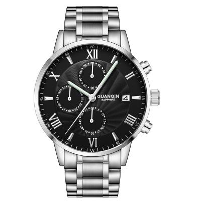 China Full Calendar Men's Stainless Steel Strap Quartz Watch Fashion Lige Watch for sale