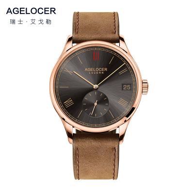 China Brand High Quality Auto Date Alarm Agelocer Swiss Automatic Mechanical Watch Men for sale