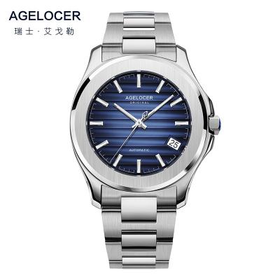 China Agelocer 6304A9 Baikal Series Alarm Luxury Wristwatches Automatic Mechanical Men's Chronograph Wrist Watch for sale