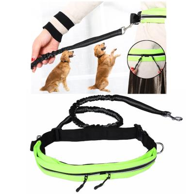 China Factory Sales Quality Bungee Leash Belt Walking Bag Hands Free Reflective Dog Detached Belt Super Free for sale