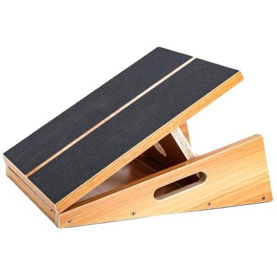 China Eco-Friendly Custom Branded Wooden Slant Board Adjustable In 4 Position Tilt Stretch Board Non-Slip Surface And Base Wood Board for sale